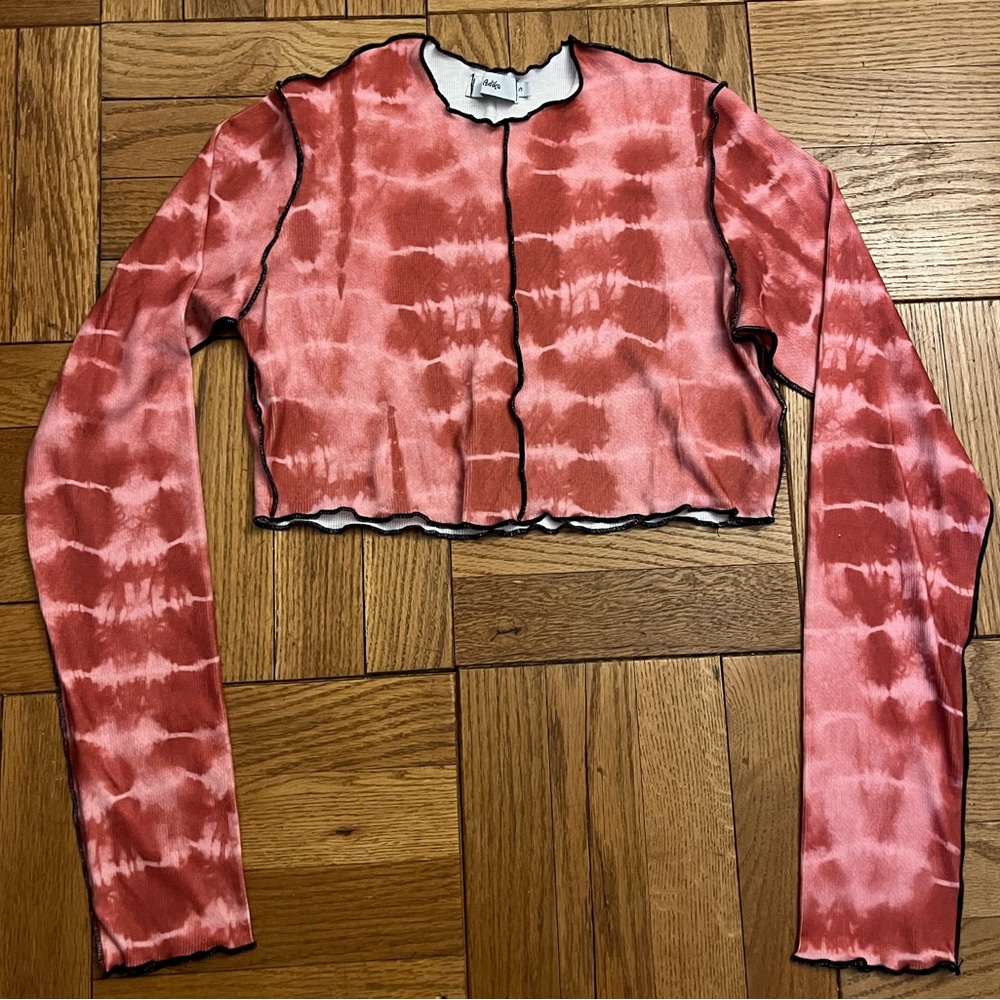 Adika cropped pink tie-dye going out top size small (LIKE NEW)